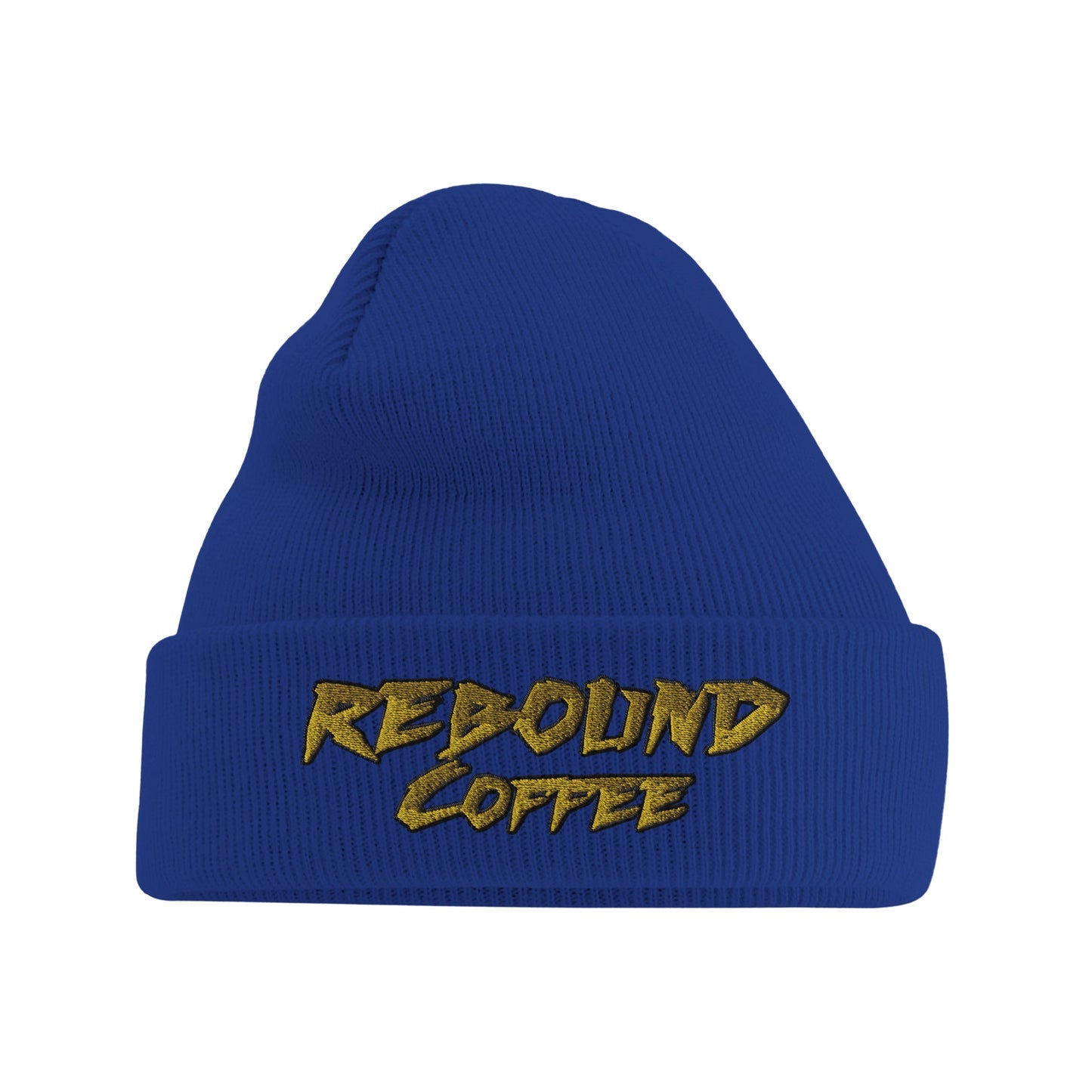 Rebound Coffee Cold Start Beanie – classic knit beanie with embroidered logo