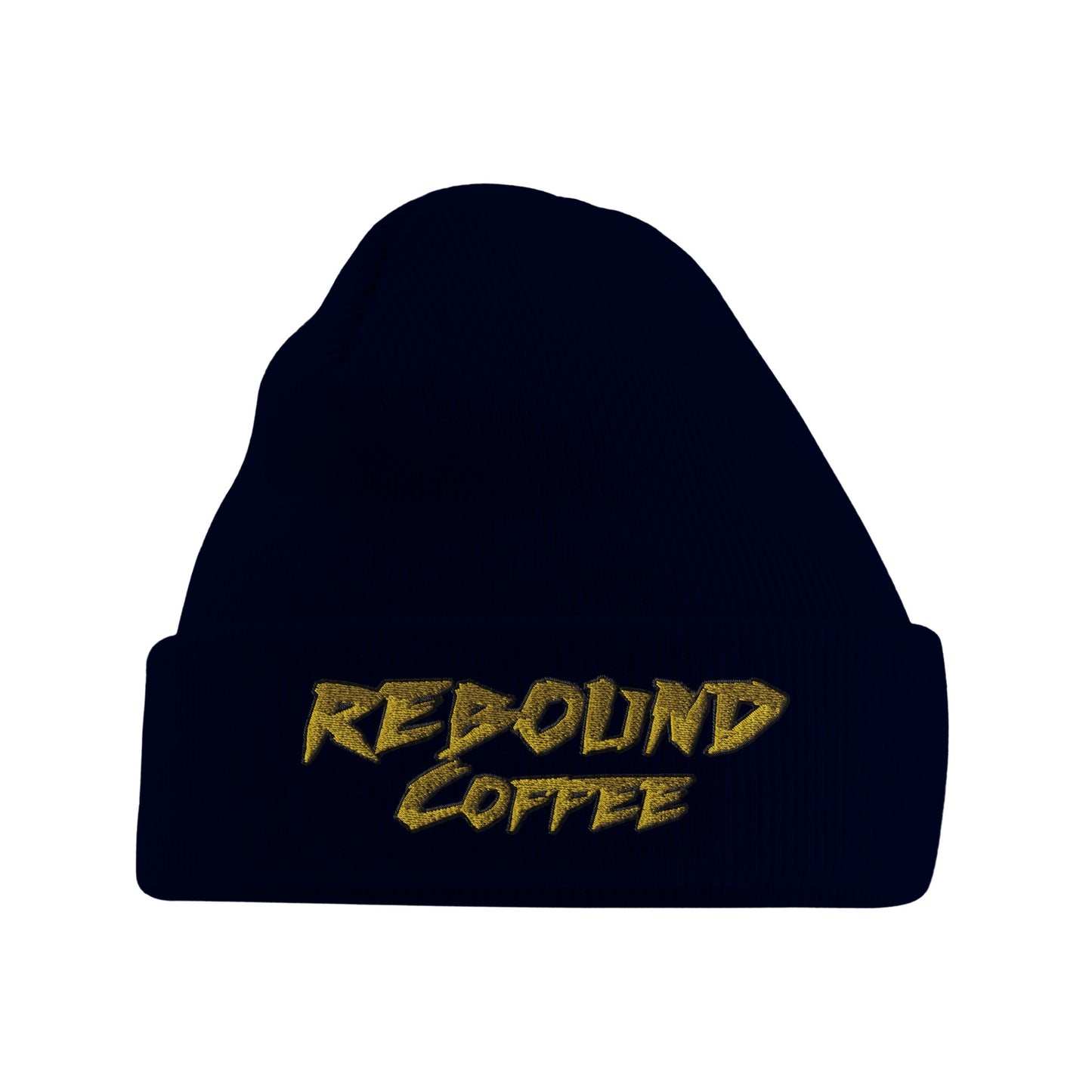 Rebound Coffee Cold Start Beanie – classic knit beanie with embroidered logo