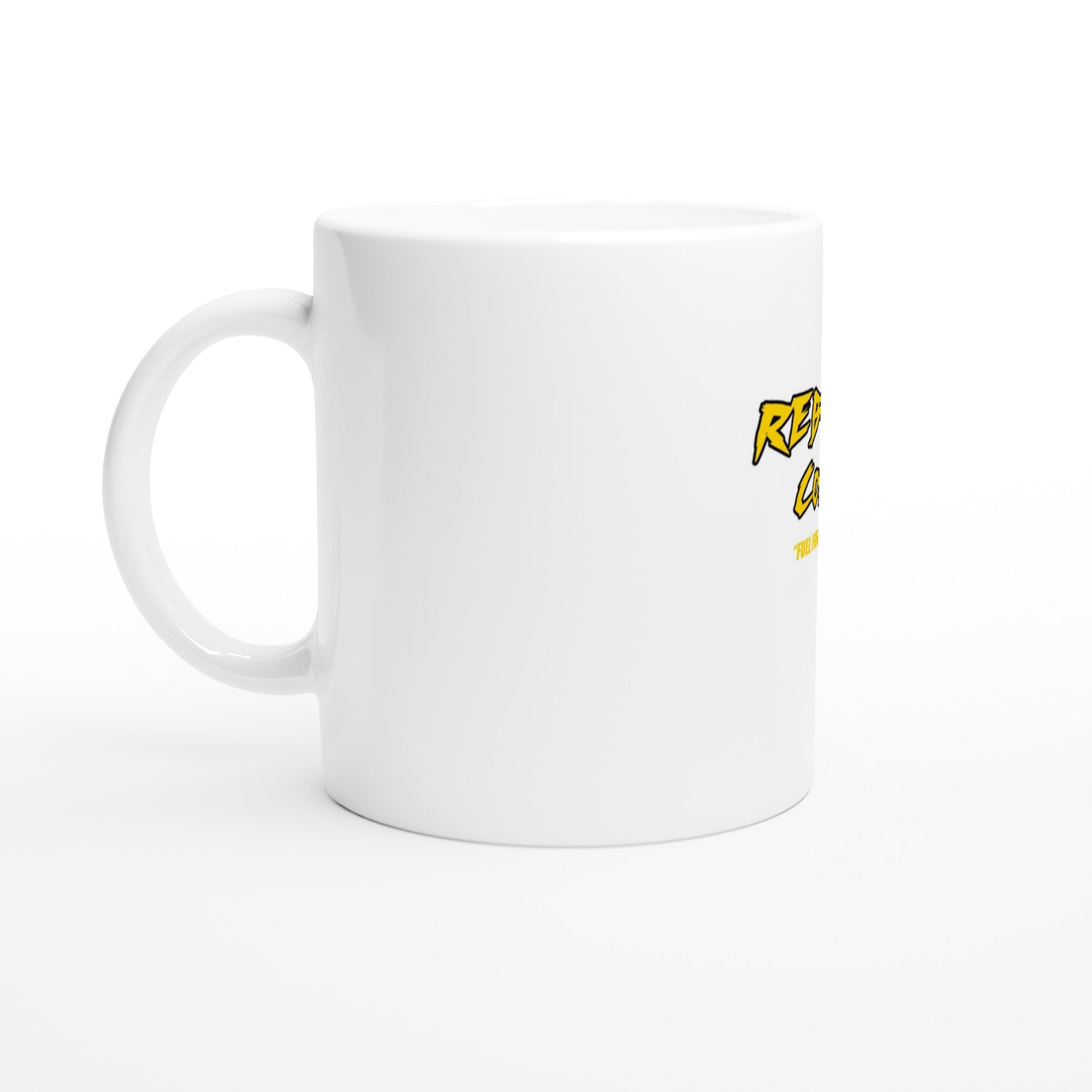 Rebound Coffee Garage Mug – ceramic coffee mug with Fuel For Performance branding